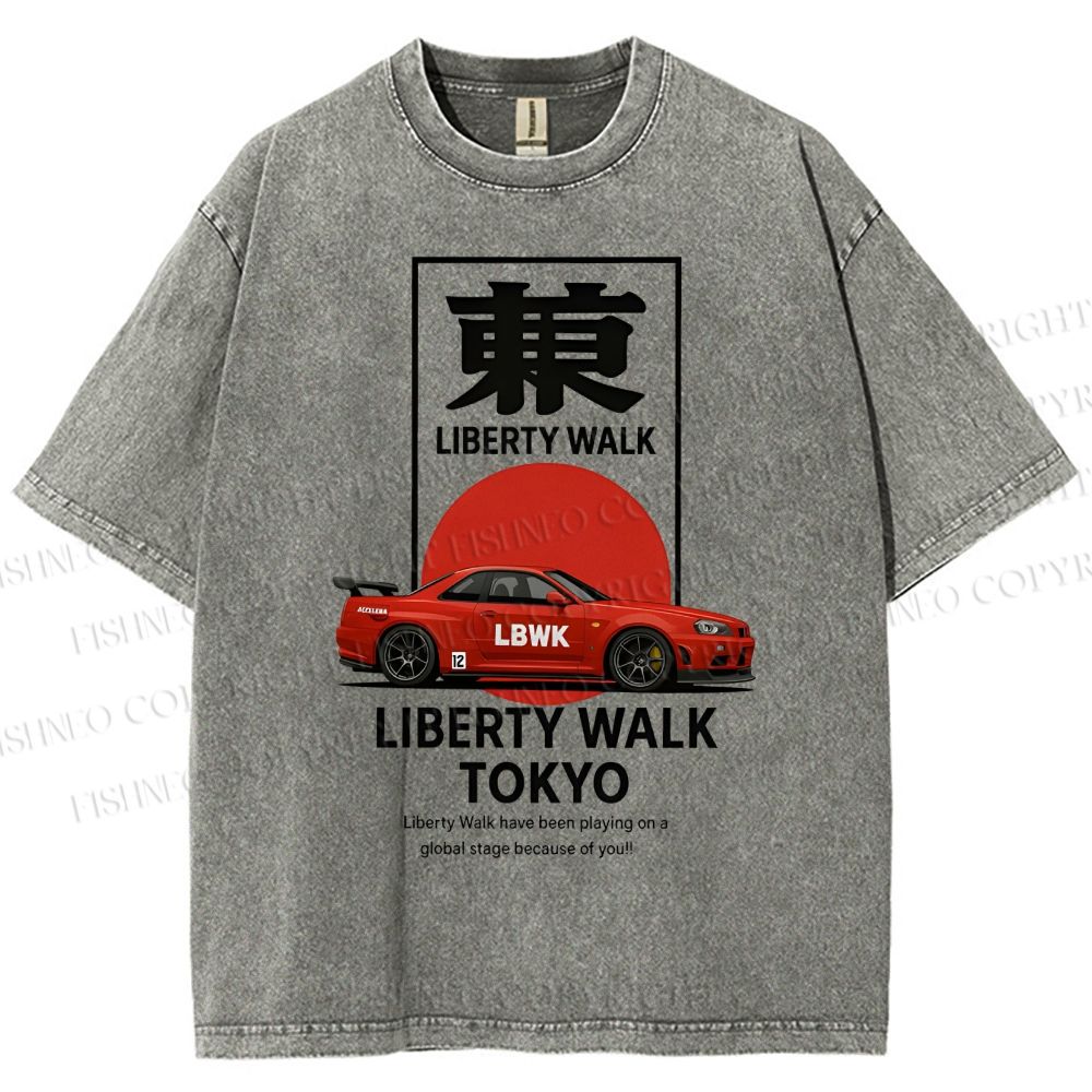 Unisex Liberty Walk Tokyo Printed Washed Tee