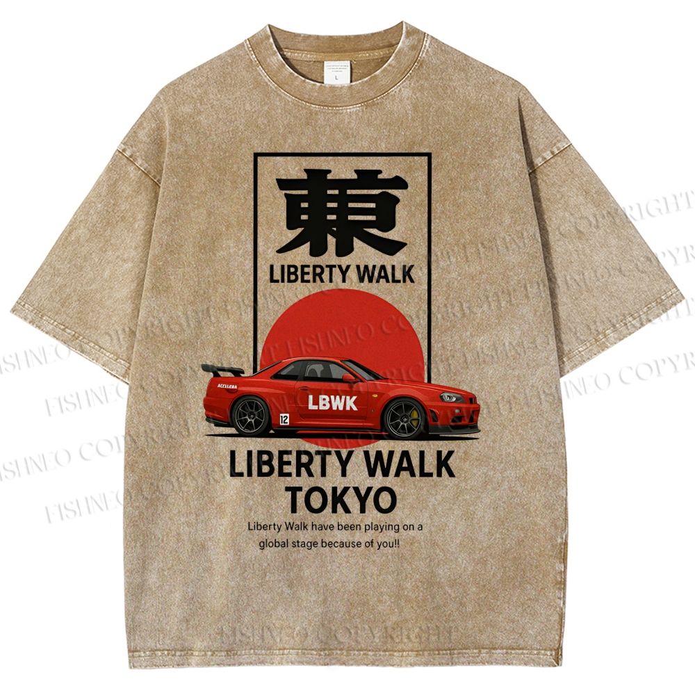 Unisex Liberty Walk Tokyo Printed Washed Tee
