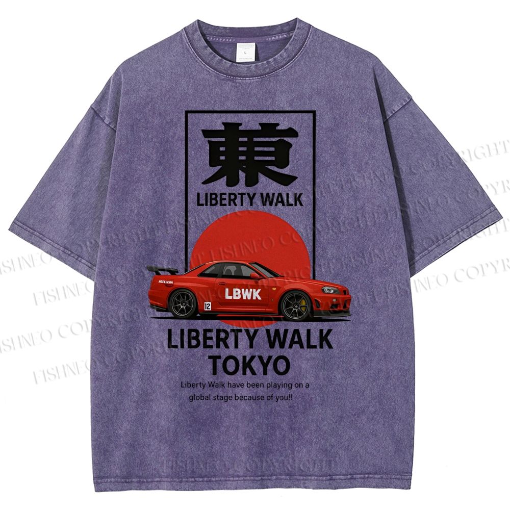 Unisex Liberty Walk Tokyo Printed Washed Tee