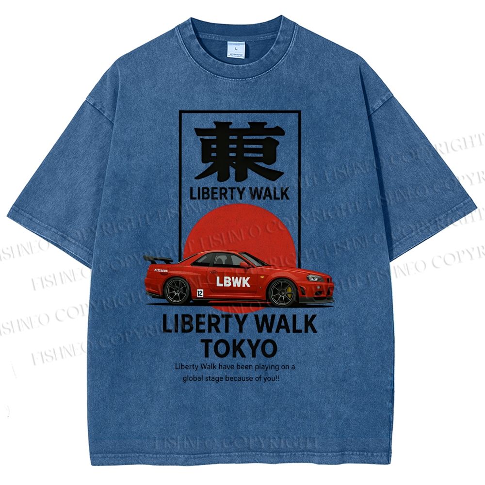 Unisex Liberty Walk Tokyo Printed Washed Tee