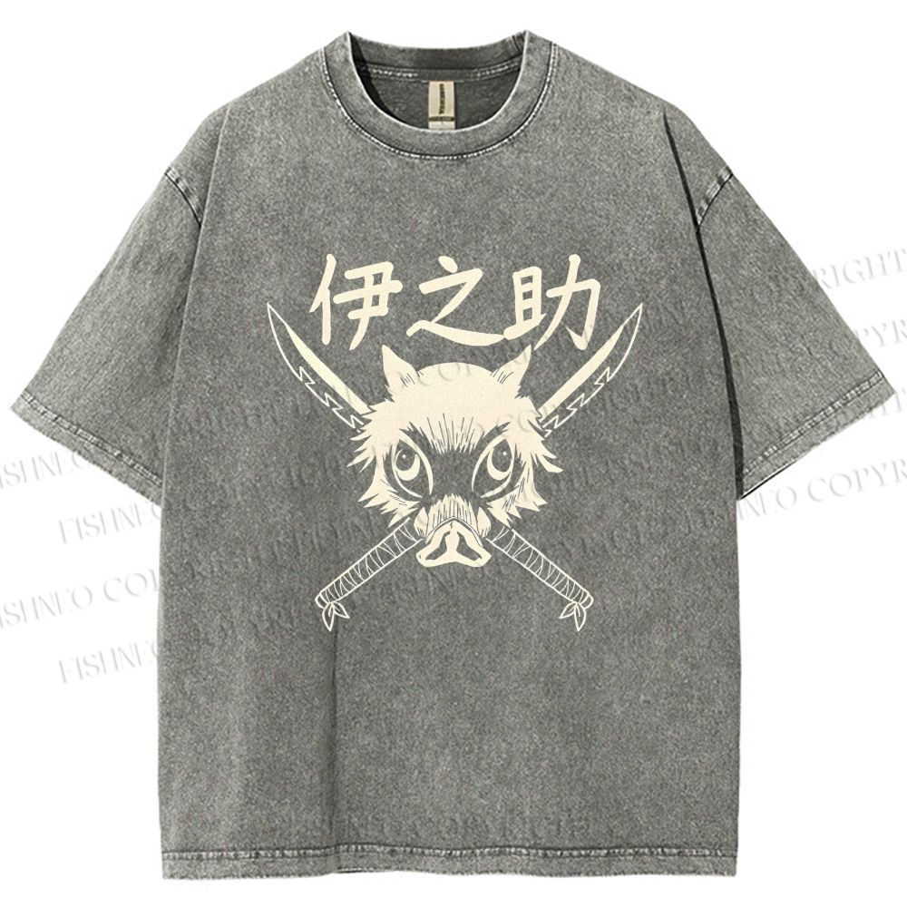 Unisex Inosuke Printed Washed Tee