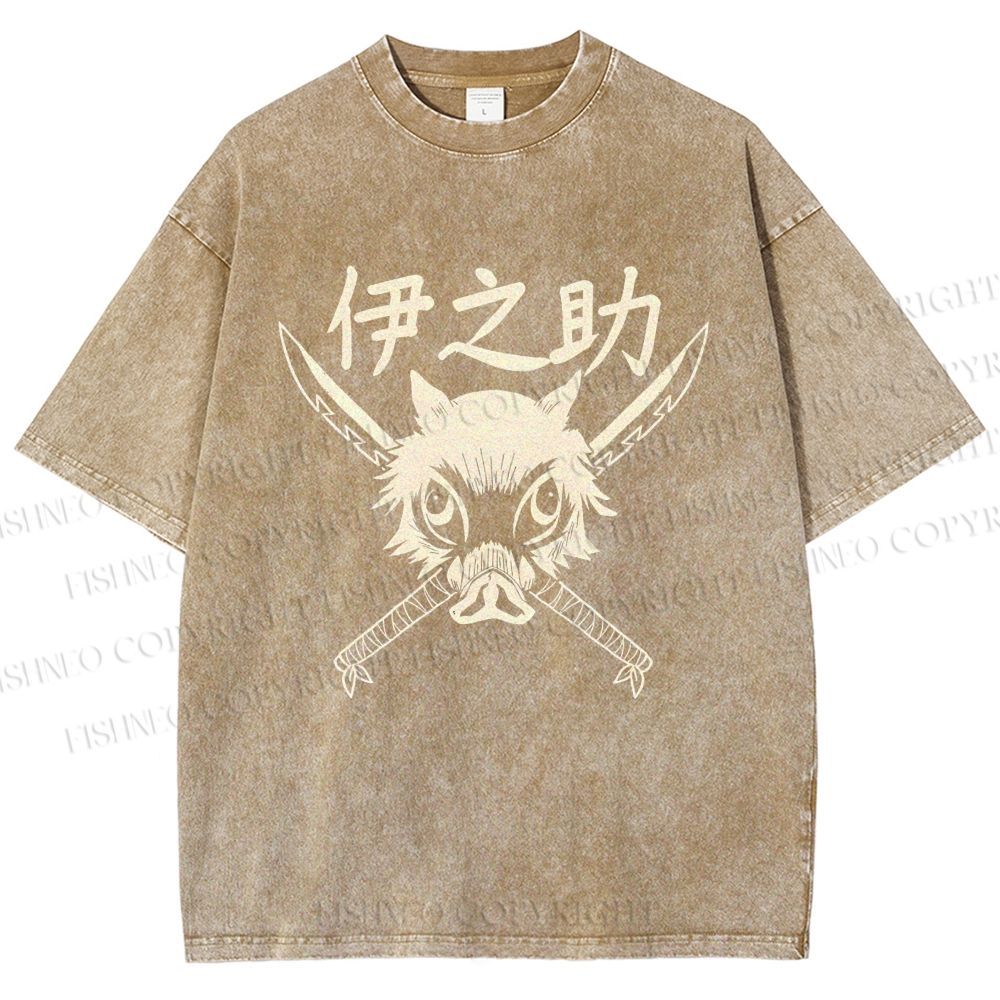 Unisex Inosuke Printed Washed Tee