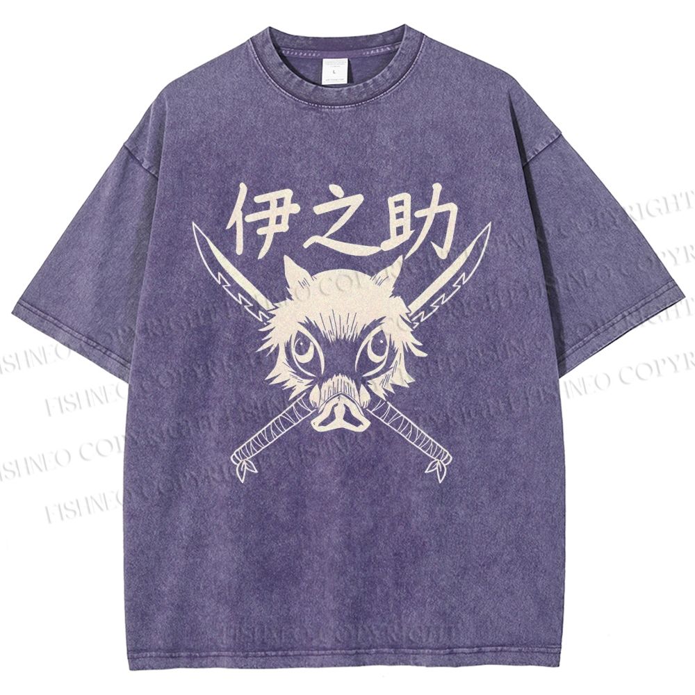 Unisex Inosuke Printed Washed Tee