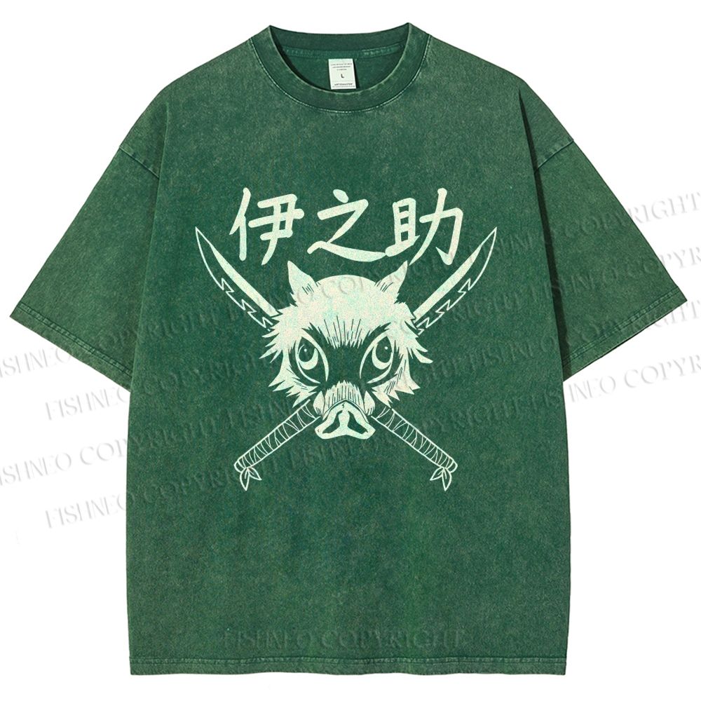 Unisex Inosuke Printed Washed Tee