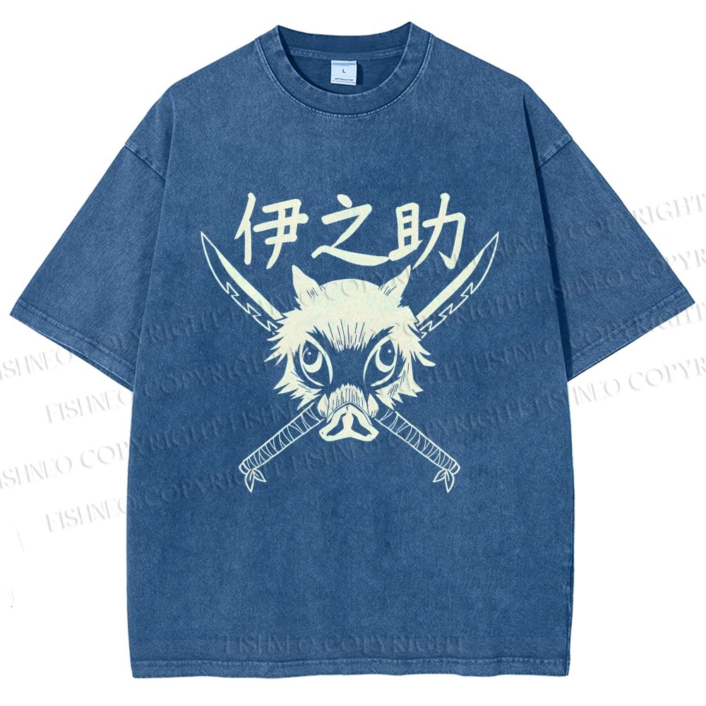 Unisex Inosuke Printed Washed Tee