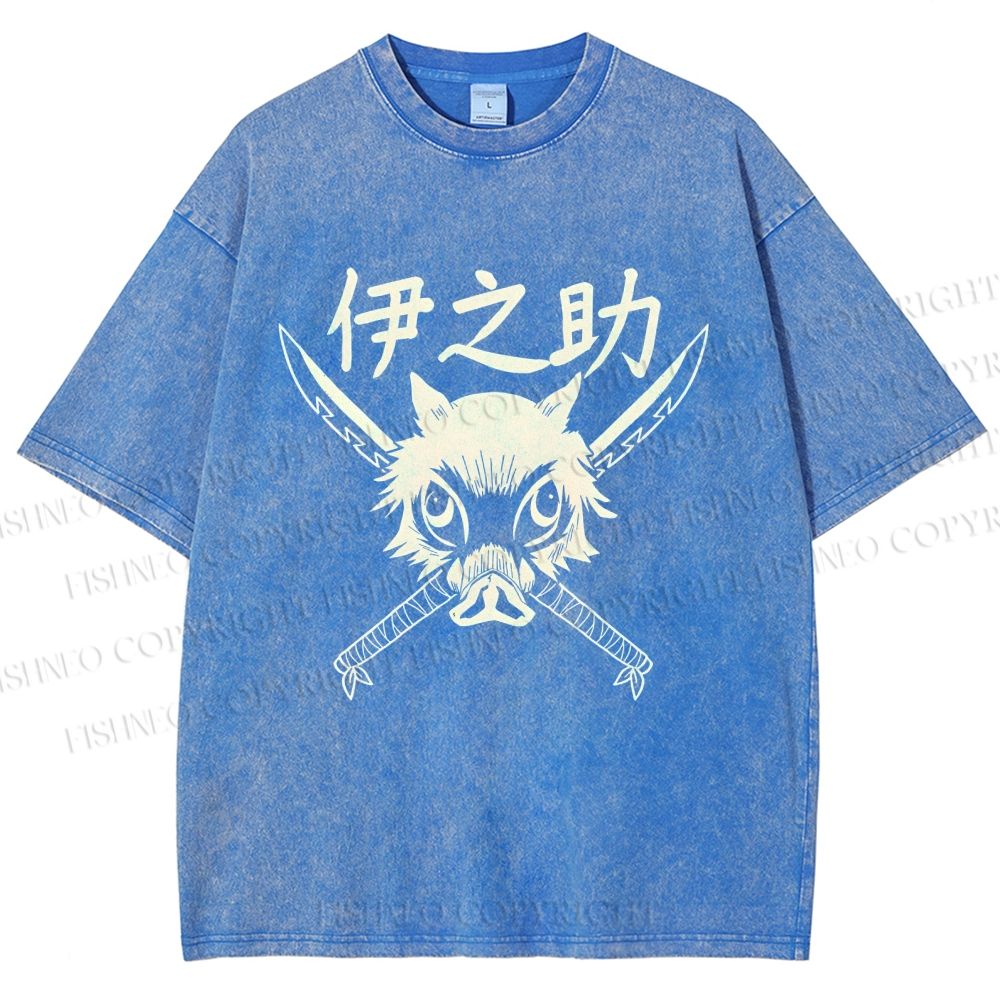 Unisex Inosuke Printed Washed Tee
