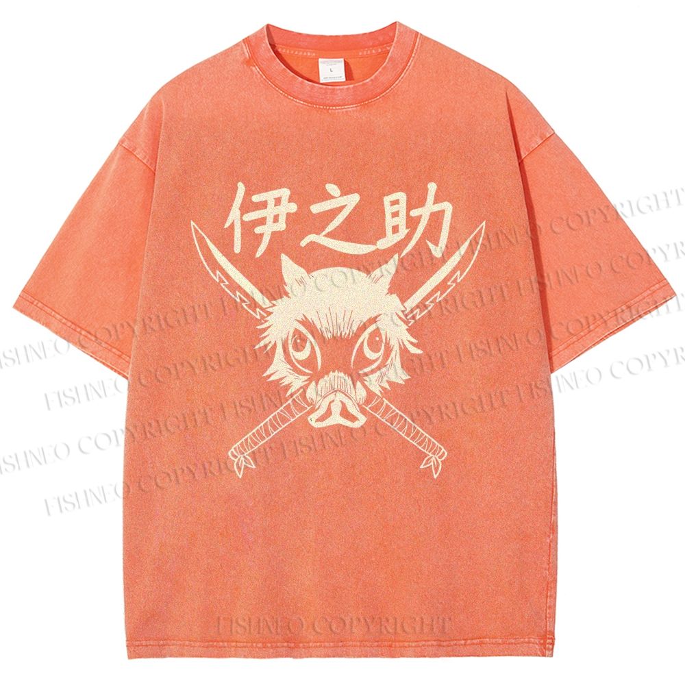 Unisex Inosuke Printed Washed Tee