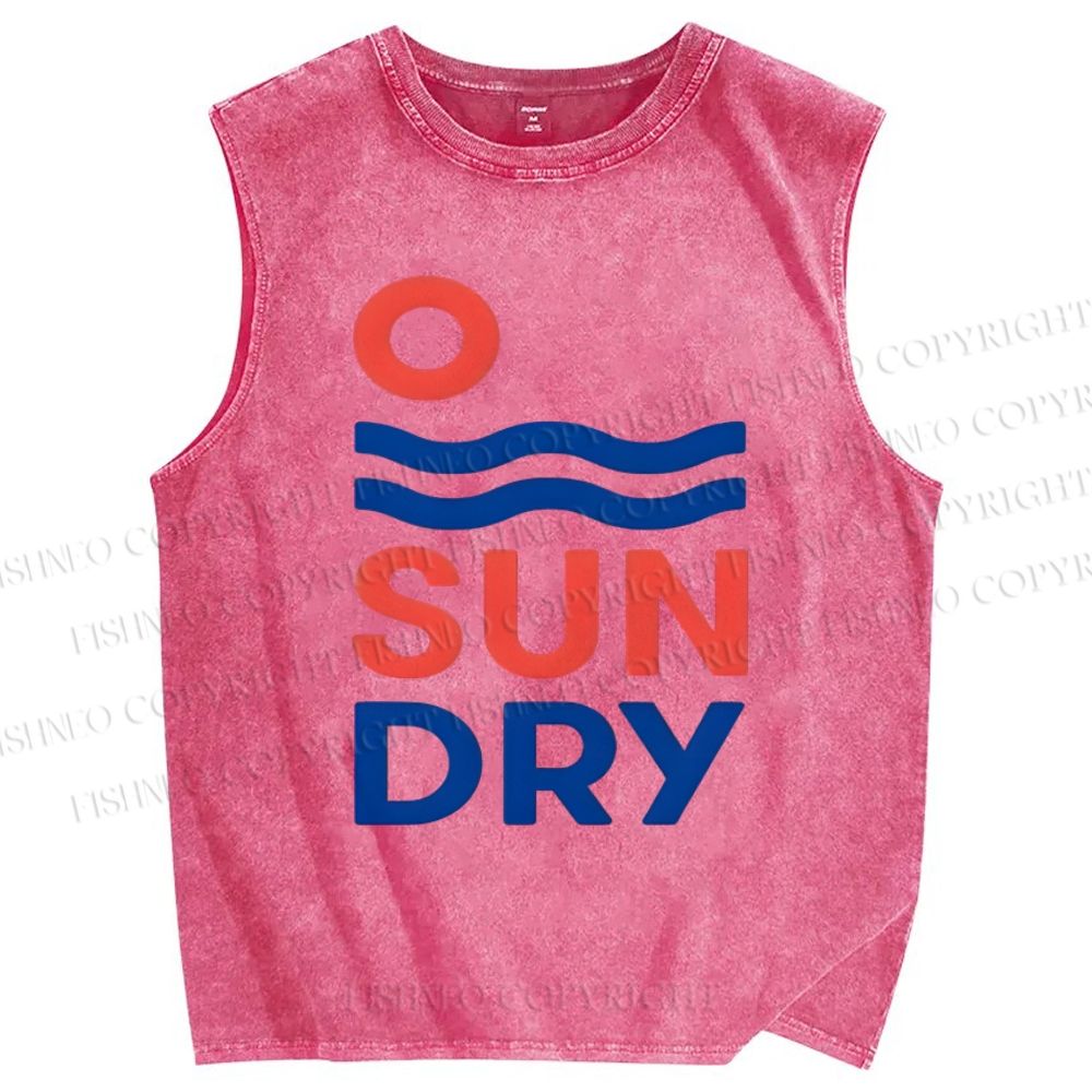 Unisex Sunday Printed Washed Tank Top