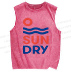 Unisex Sunday Printed Washed Tank Top