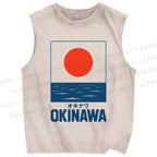 Unisex Okinawa Printed Washed Tank Top