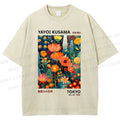 Unisex Yayoi Kusama Flower Printed Washed Tee