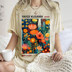 Unisex Yayoi Kusama Flower Printed Washed Tee