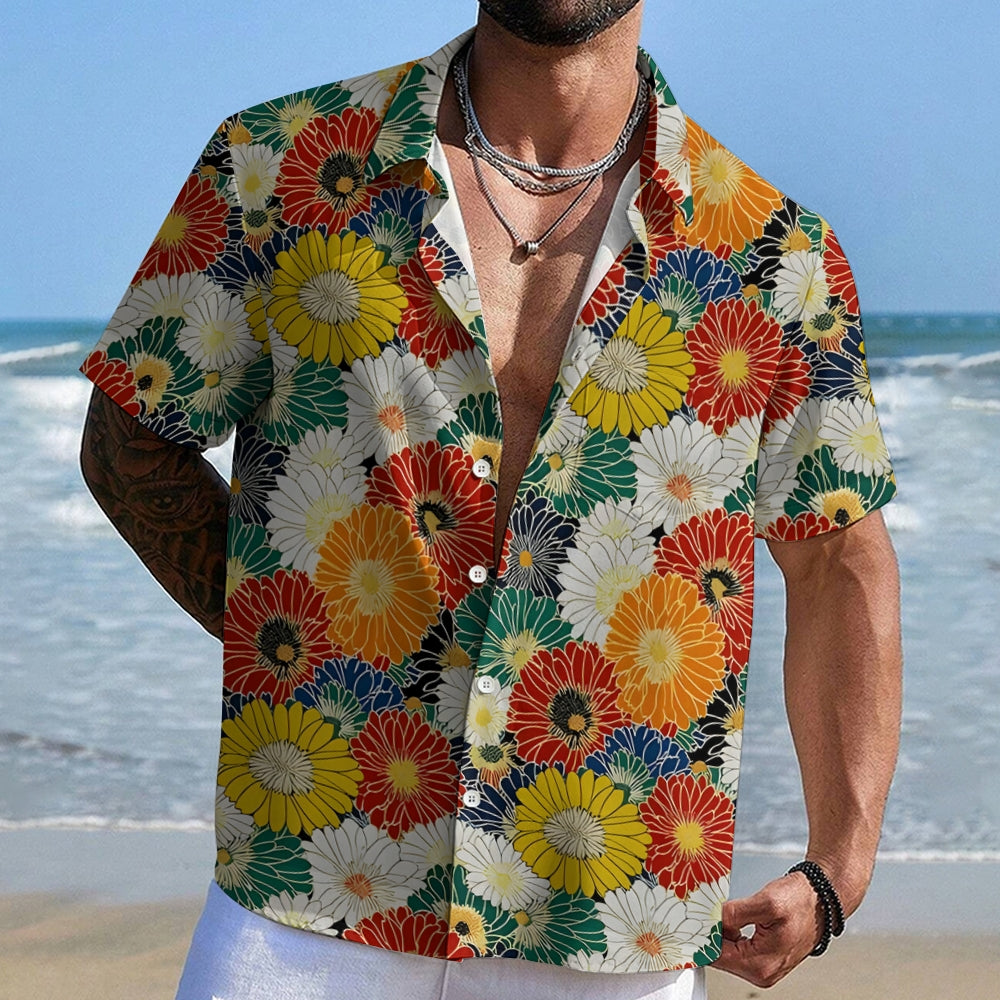 Colorful Chrysanthemums Aloha Hawaiian Shirt