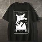 Cat Tarot Death Cotton casual T-shirt