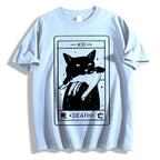 Cat Tarot Death Cotton casual T-shirt