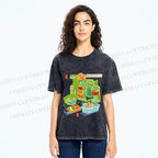 Unisex Vintage Drink Table Printed Washed Tee