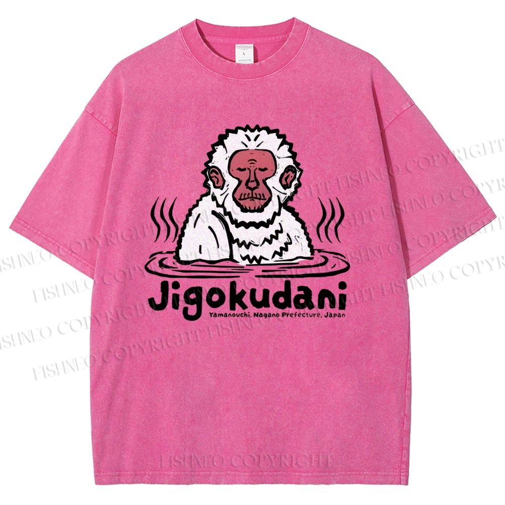 Unisex Jigokudani Printed Washed Tee