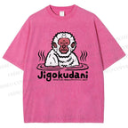 Unisex Jigokudani Printed Washed Tee