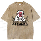 Unisex Jigokudani Printed Washed Tee