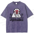 Unisex Jigokudani Printed Washed Tee