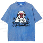 Unisex Jigokudani Printed Washed Tee