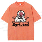 Unisex Jigokudani Printed Washed Tee