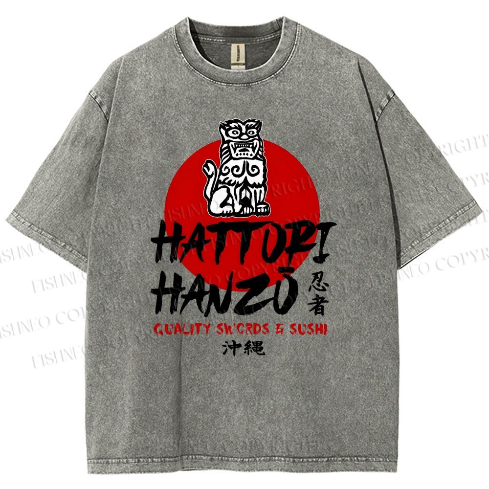 Unisex Hattori Hanzo Printed Washed Tee