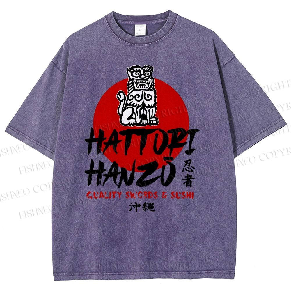 Unisex Hattori Hanzo Printed Washed Tee