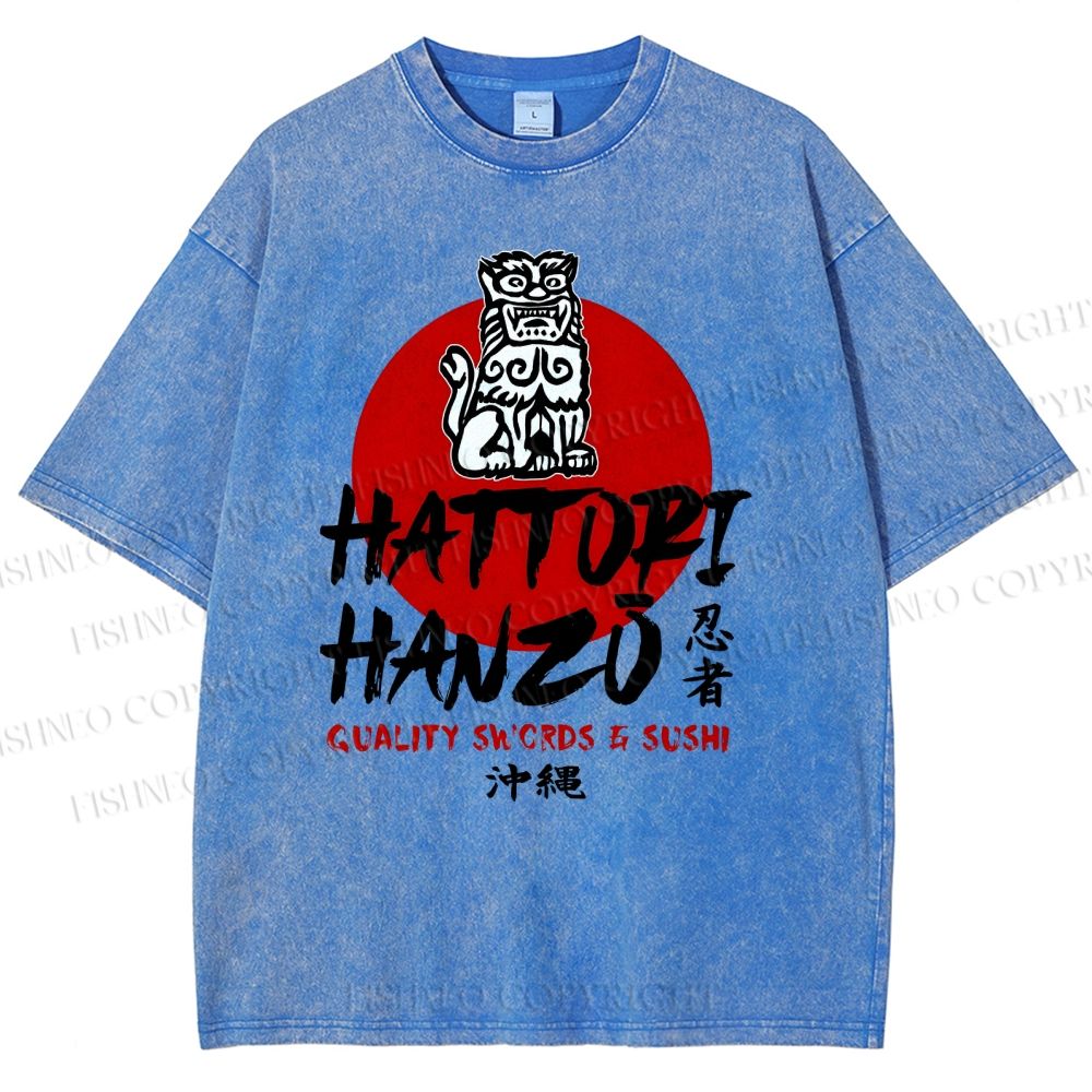 Unisex Hattori Hanzo Printed Washed Tee