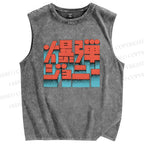 Unisex Explosive Bombs Printed Washed Tank Top