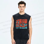 Unisex Explosive Bombs Printed Washed Tank Top