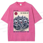 Unisex Hot Spring Monkey Printed Washed Tee