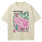 Unisex Yayoi Kusama Tiger Printed Washed Tee