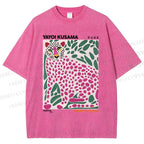 Unisex Yayoi Kusama Tiger Printed Washed Tee