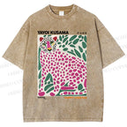 Unisex Yayoi Kusama Tiger Printed Washed Tee
