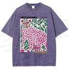 Unisex Yayoi Kusama Tiger Printed Washed Tee
