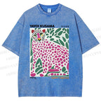 Unisex Yayoi Kusama Tiger Printed Washed Tee
