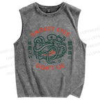 Unisex Smoky Eyes Printed Washed Tank Top