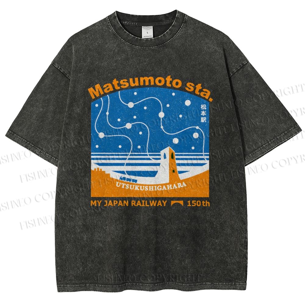 Unisex Matsumoto Sta Printed Washed Tee