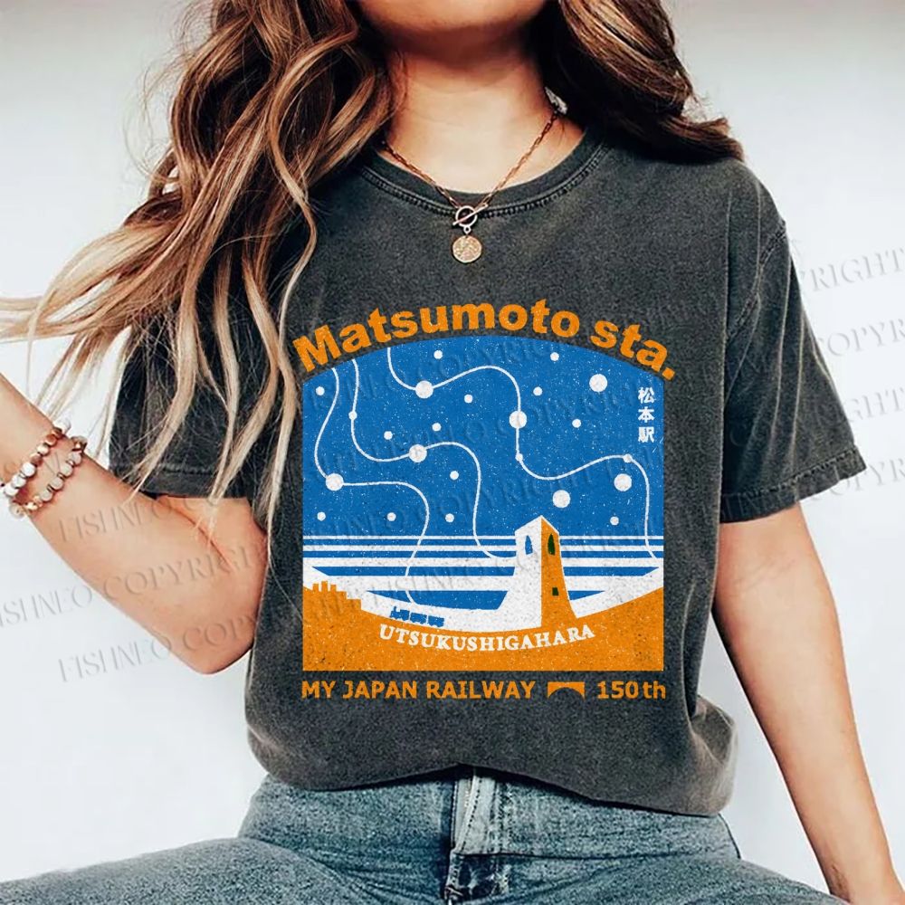 Unisex Matsumoto Sta Printed Washed Tee