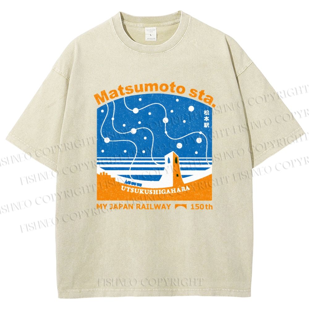Unisex Matsumoto Sta Printed Washed Tee