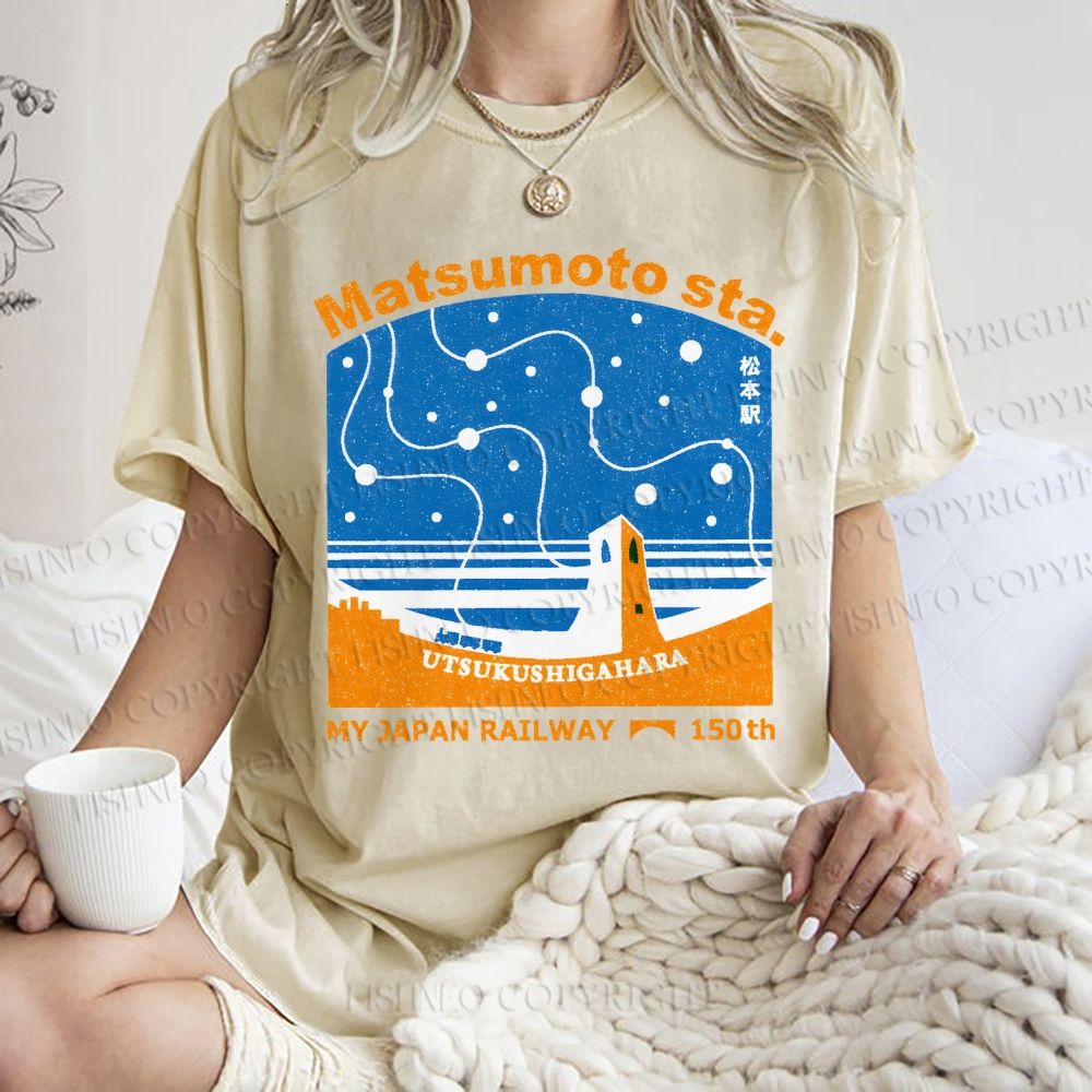 Unisex Matsumoto Sta Printed Washed Tee