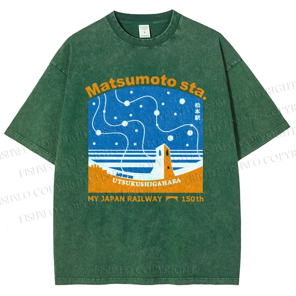 Unisex Matsumoto Sta Printed Washed Tee