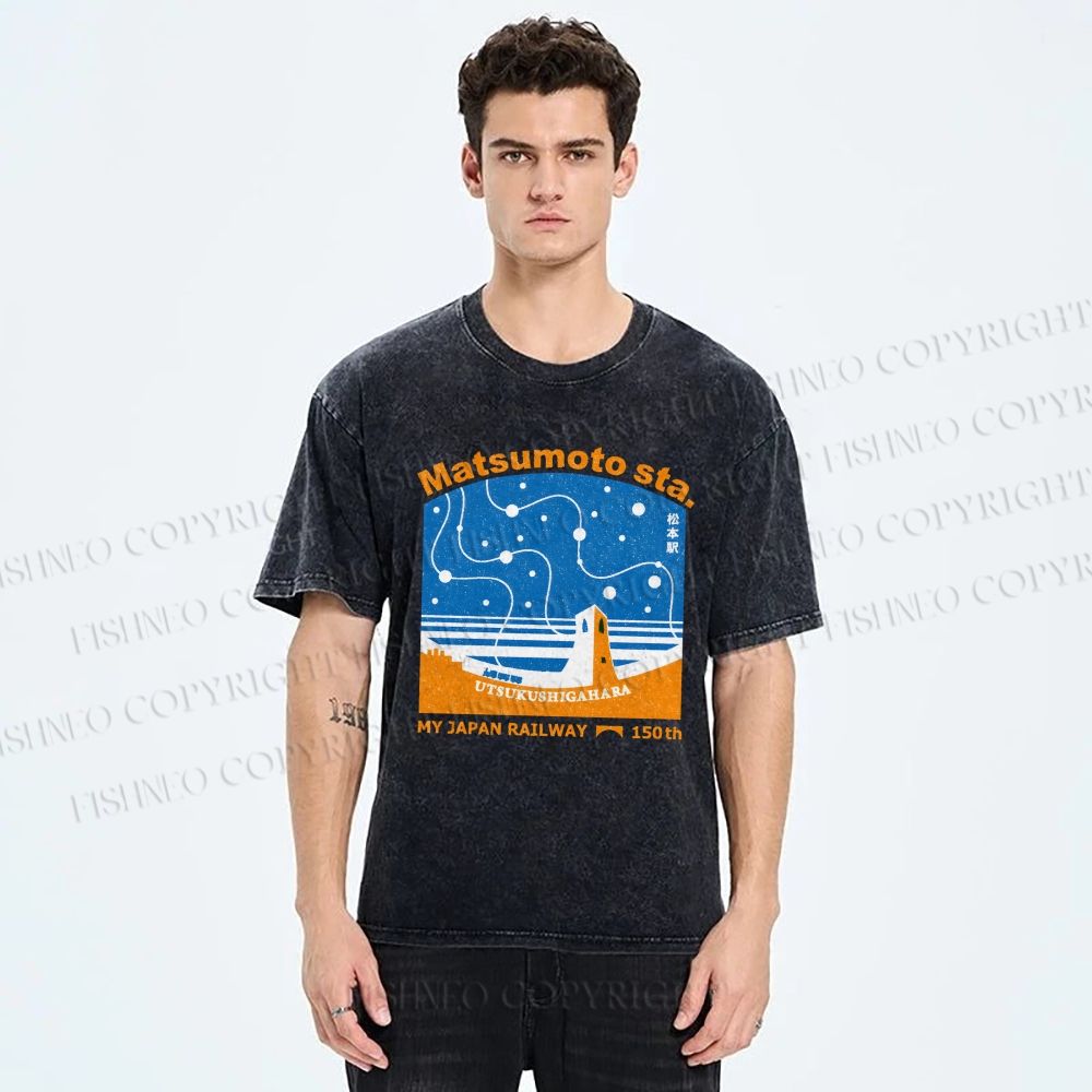Unisex Matsumoto Sta Printed Washed Tee
