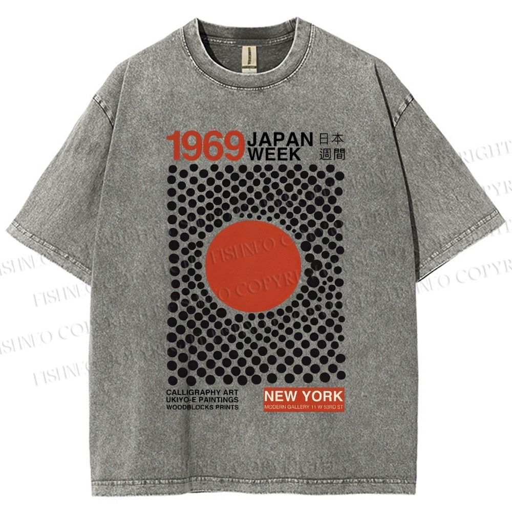 Unisex Japan Week Printed Washed Tee