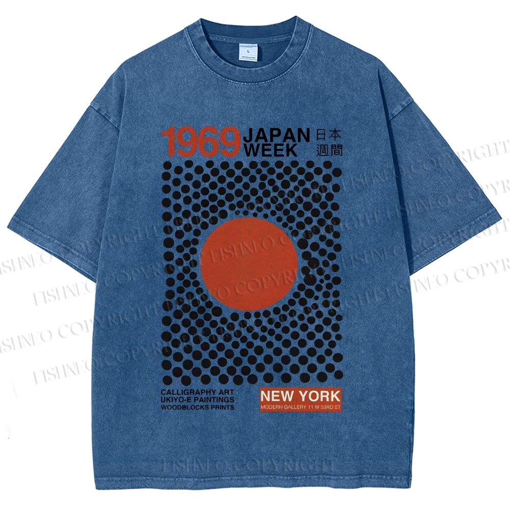 Unisex Japan Week Printed Washed Tee