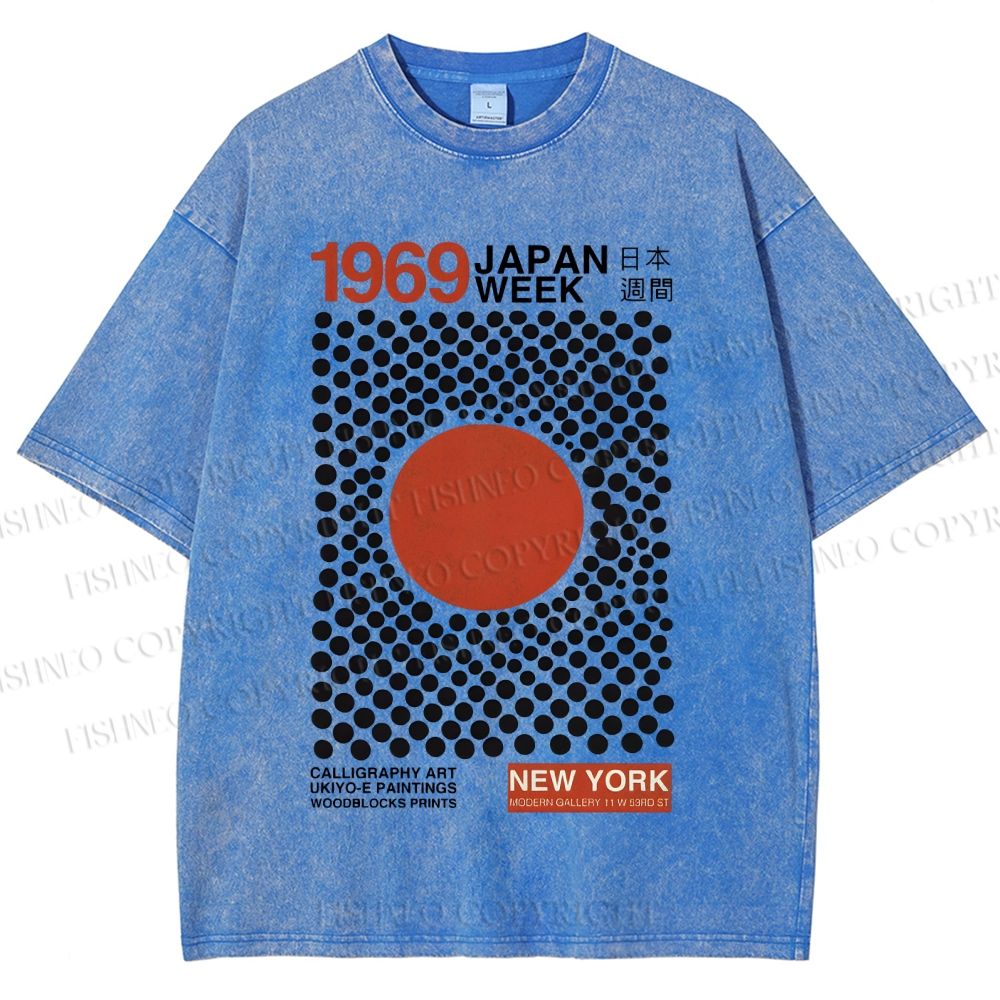 Unisex Japan Week Printed Washed Tee