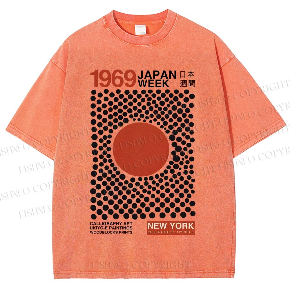 Unisex Japan Week Printed Washed Tee