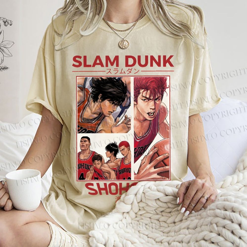 Unisex Slam Dunk Shohoku Printed Washed Tee