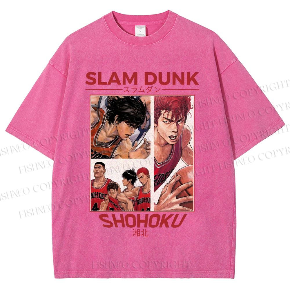 Unisex Slam Dunk Shohoku Printed Washed Tee